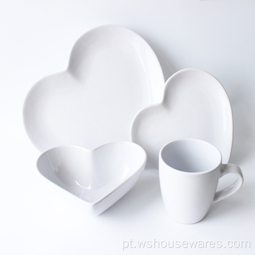 Venda por atacado personalizado novo estilo coração-forma de porcelana de porcelana